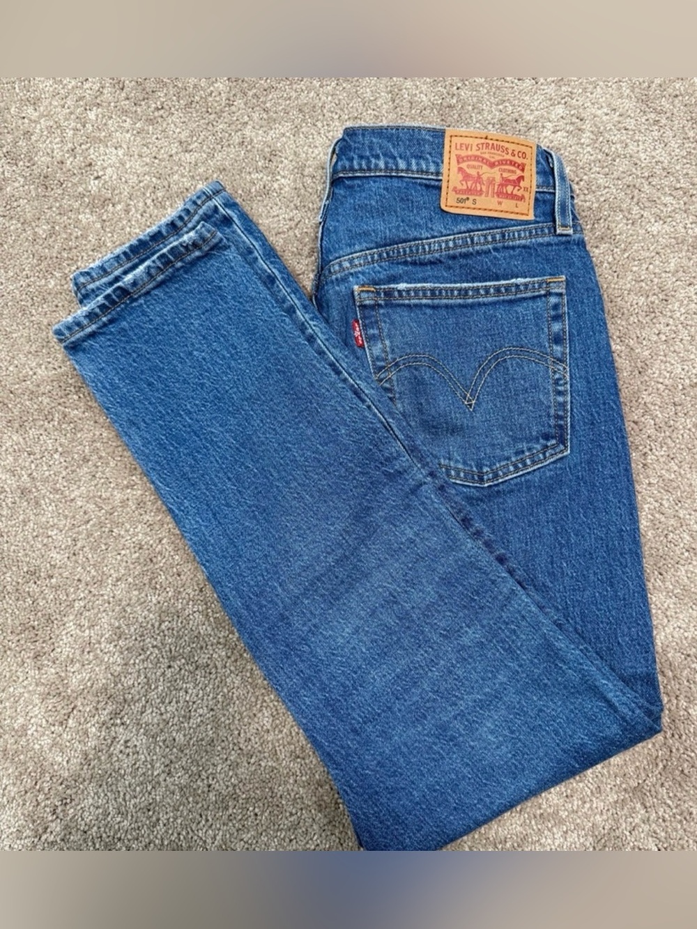 Levi’s 501 Skinny Fit Jeans Blue Denim Everyday Vintage Wash 28x28